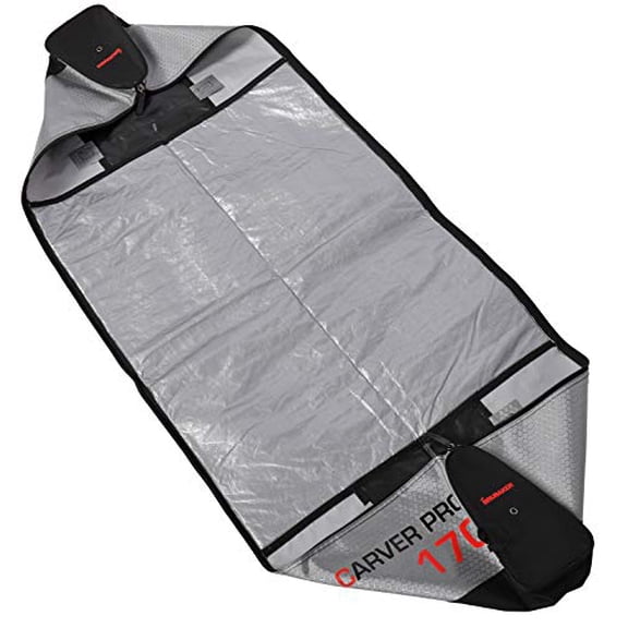 BRUBAKER Combo Set CarverTec Pro - Ski Bag and Ski Boot Bag for 1 Pair of Skis + Poles + Boots + Helmet - Silver Red