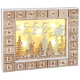 thumbnail image 1 of BRUBAKER Reusable Wooden Advent Calendar to Fill - Flying Santa Claus with LED Lighting - DIY Christmas Calendar 13.98 x 2.36 x 10.63 inches, 1 of 4