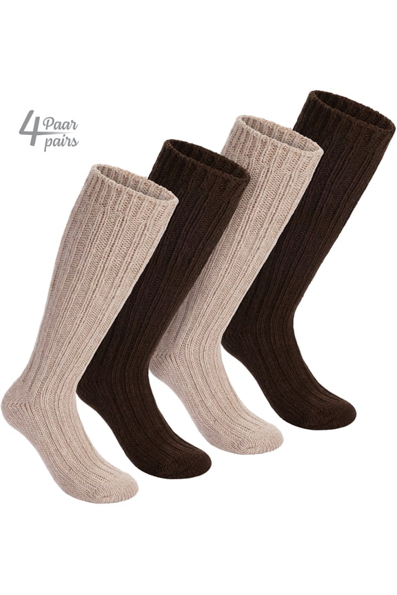 Warm Alpaca Socks for Men or Women - 4 Pairs