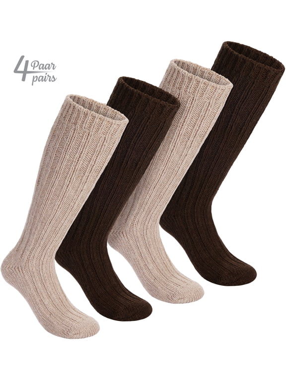 Warm Alpaca Socks for Men or Women - 4 Pairs