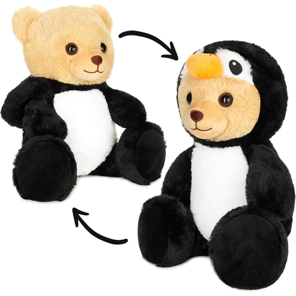 BRUBIES Teddy Penguin - 10 Inch Teddy Bear in Penguin Costume with Hood - Cuddly Toy for Cosy Adventures