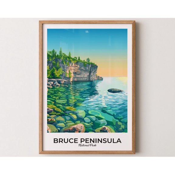 BRUCE PENINSULA Poster, Bruce Peninsula Travel Poster, Bruce Peninsula Print, Bruce Peninsula Art, National Park Poster, Gift for travelers, 12x18 UNFRAMED