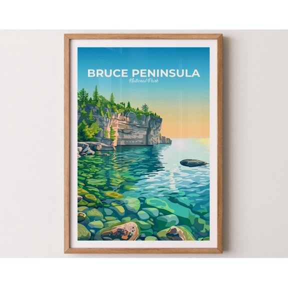 BRUCE PENINSULA Poster, Bruce Peninsula Travel Poster, Bruce Peninsula Print, Bruce Peninsula Art, National Park Poster, Gift for travelers, 16x24 UNFRAMED
