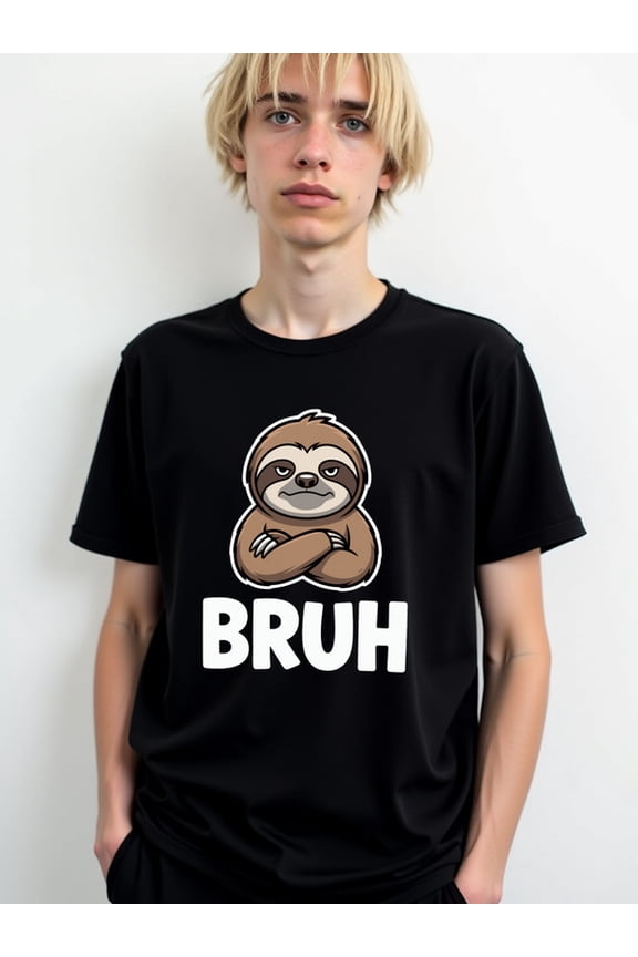 BRUH Sloth T-Shirt Mens t-shirt black elegantly gifts Hip-hop streetwear Cool shirts, Funny shirts, t shirt Basic Unisex Shirt Cotton tshirts