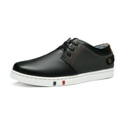 BRUNO MARC Mens Mesh Leather Sneakers Casual Shoes Slip On Lace Up Waking Shoes