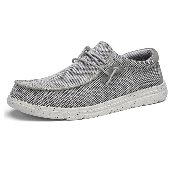 BRUNO MARC Mens Slip On Loafers Lightweight Casual Boat Shoes Comfort Walking Shoes GREY Size 15