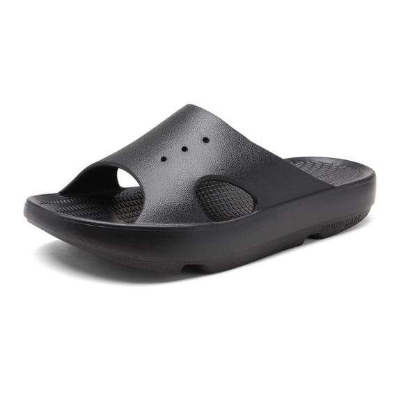 BRUNO MARC Women’s Slide Lightweight Recovery Sandals with Arch Support SBSA2213W BLACK Size 10
