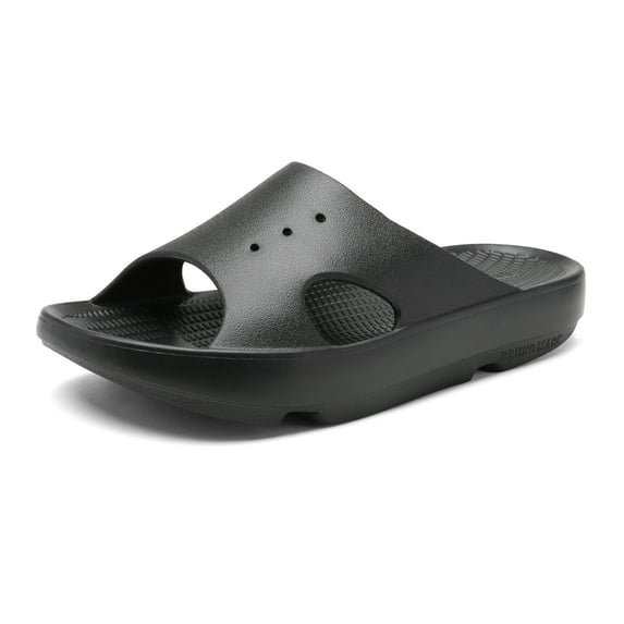 BRUNO MARC Women’s Slide Lightweight Recovery Sandals with Arch Support SBSA2213W BLACK Size 5