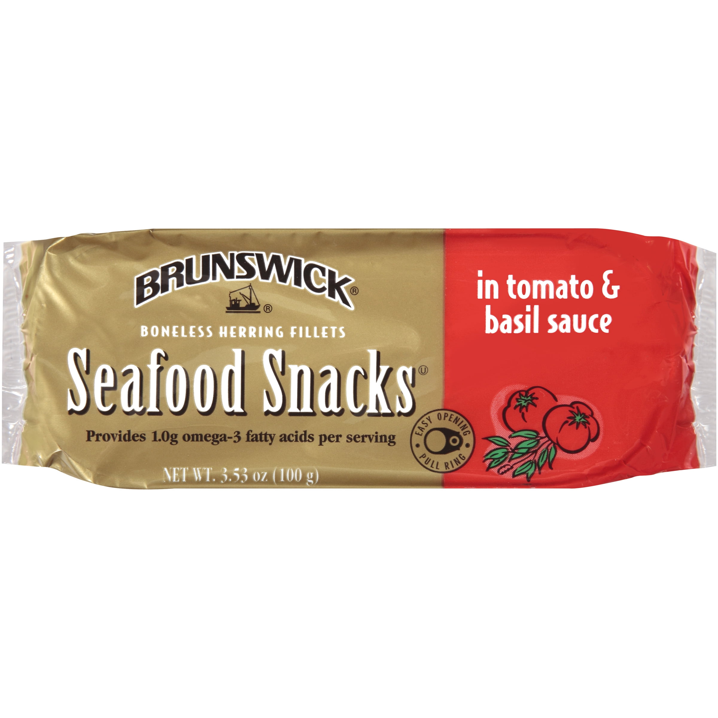 BRUNSWICK Sardines In Tomato and Basil Sauce, 3.75 Ounce Can, High