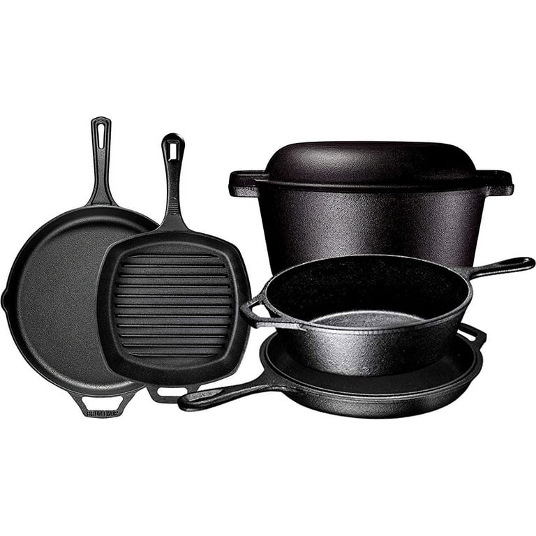 Bruntmor Pre-seasoned 6 Inch Black Cast Iron Nonstick Frying Pan, Set of  4