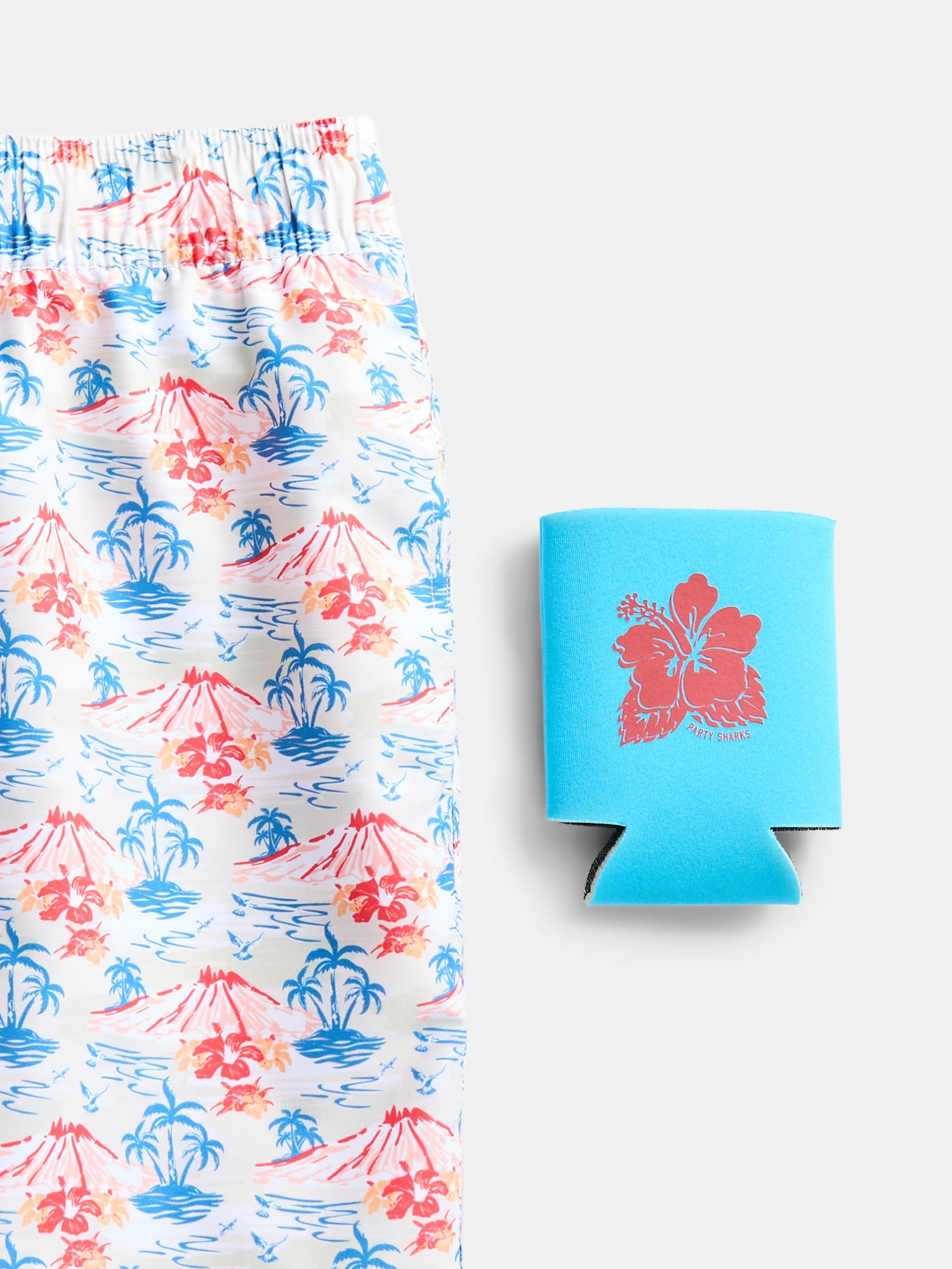 Party Sharks Men's Swim Trunks, 6.5" Inseam, Sizes S-XL