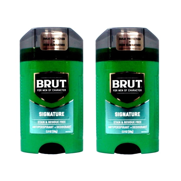 BRUT Antiperspirant + Deodorant Stick Signature, Stain & Residue Free, 2 OZ - 2 Pack
