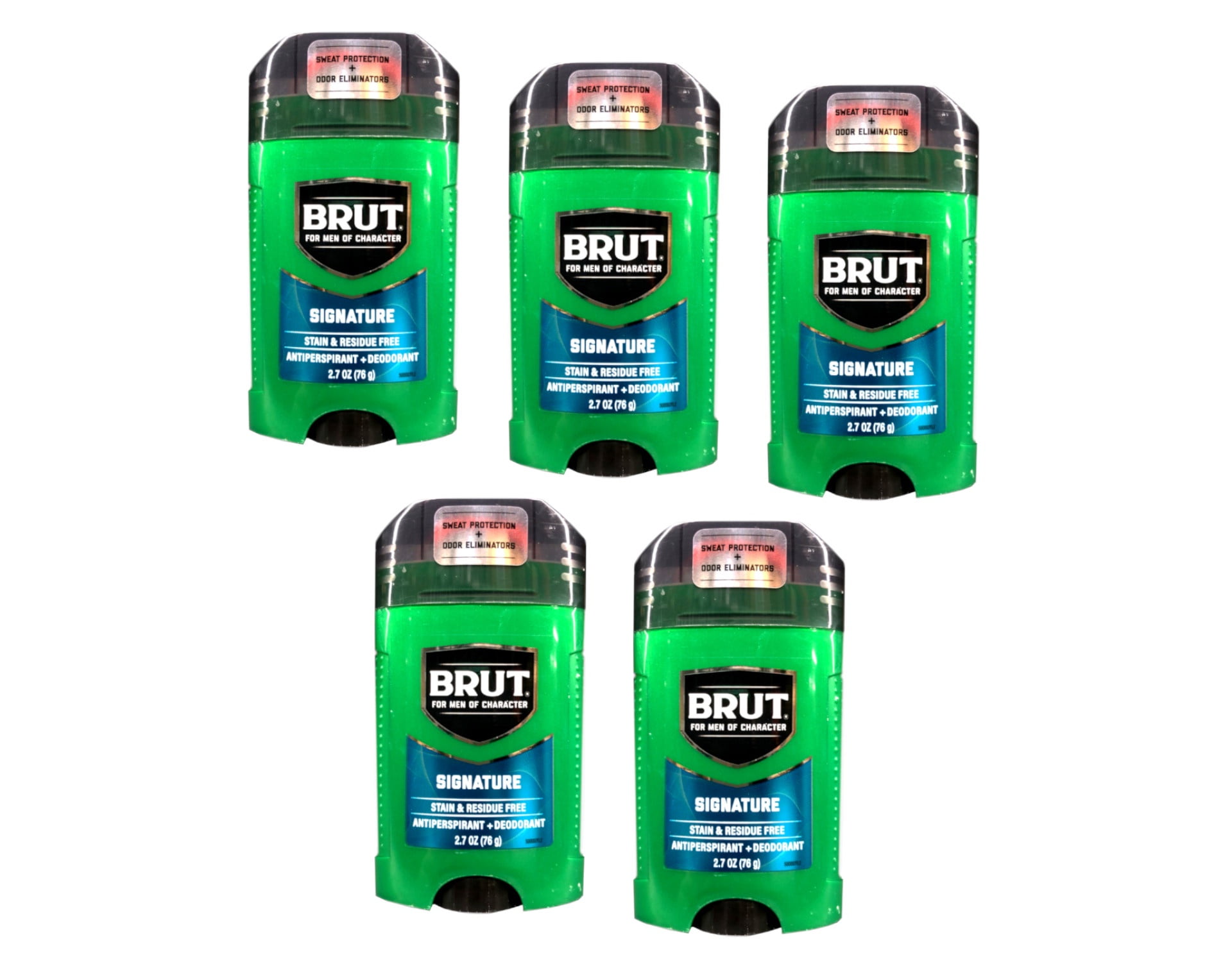 Brut The Modern Man Deodorizing Stain Shield Antiperspirant Deodorant Solid with Sodium Signature Scent 2.7 oz 5 Pack