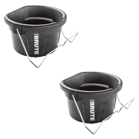 BRUTE 3-in-1 Flat Back Bucket, 2 Gallon, Pack of 2