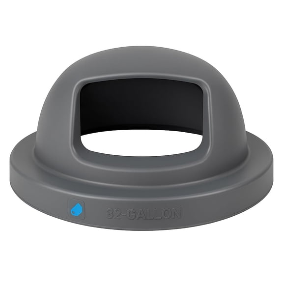 BRUTE 32-Gallon Gray Dome Trash Can Lid  Heavy Duty Garbage Bin Cover, Compatible with 32-Gallon Waste Containers, Durable and Secure  Over 1 LB FG263100GRAY
