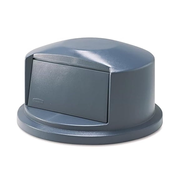 BRUTE Dome Lid - 32 Gallon Trash Can Lid - Heavy Duty Plastic Snap-On Lid - Gray - Vented Utility Container Cover - Rubbermaid Compatible