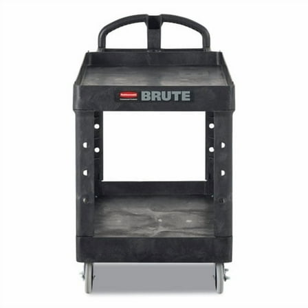 BRUTE Heavy-Duty Utility Cart with Lipped Shelves, Plastic, 2 Shelves, 500 lb Capacity, 17.13" x 38. | Bundle of 2