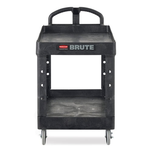 BRUTE Heavy-Duty Utility Cart with Lipped Shelves, Plastic, 2 Shelves, 500 lb Capacity, 25.9" x 45.2 | Bundle of 2