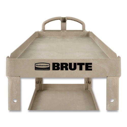 BRUTE Heavy-Duty Utility Cart with Lipped Shelves, Plastic, 2 Shelves, 500 lb Capacity, 25.9" x 45.2 | Bundle of 2
