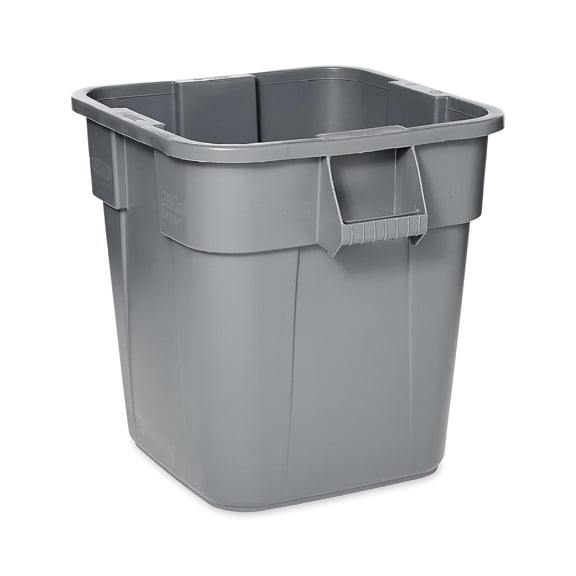 BRUTE Square Bin Storage Container without Lid, 28-Gallon, Gray (FG352600GRAY)