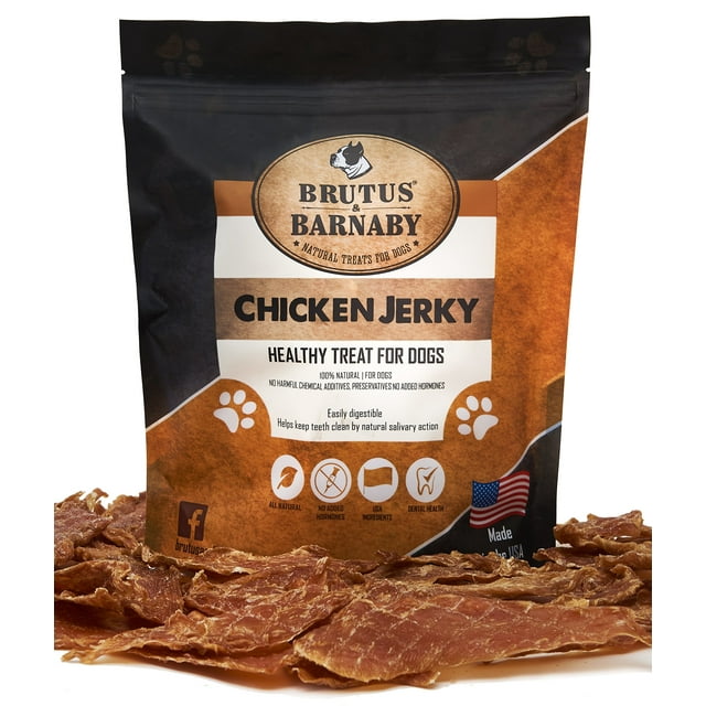 BRUTUS & BARNABY Chicken YPF5 Jerky Dog Treats Dehydrated Crunchy USA