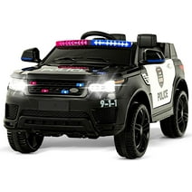 BRX 12V Kids Police Ride On Car Electric Cars 2.4G Remote Control, LED Flashing Light, Music & Horn.