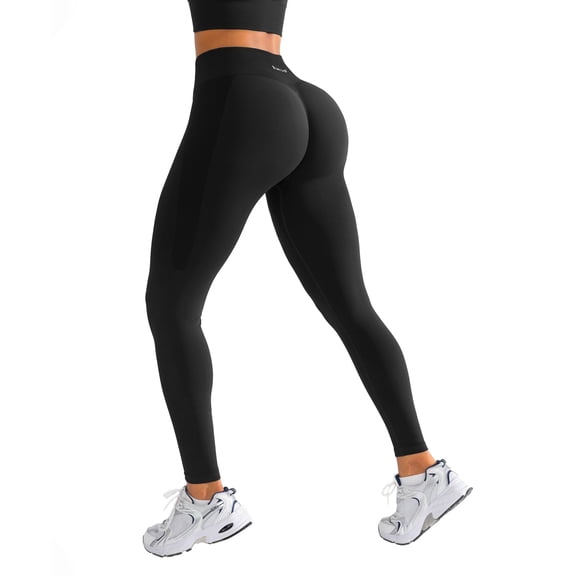 BRXL Seamless High Waisted Butt-Lifting Workout Lycra Leggings Black L