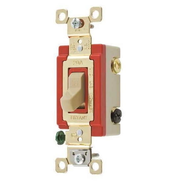 Bryant Light Wall Switch,Clear,20A,3-Way Switch 4903PLC120
