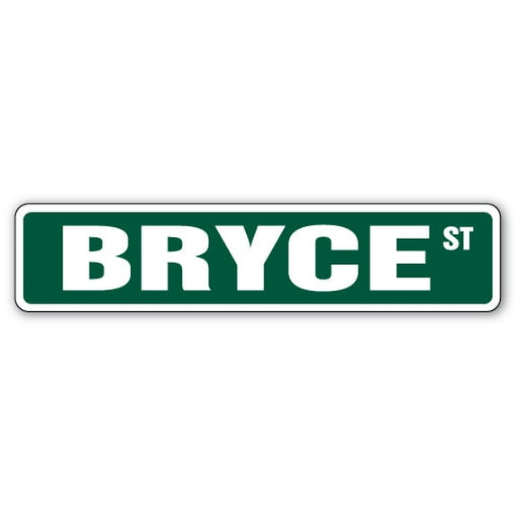 BRYCE Street Sign Childrens Name Room Sign | Indoor/Outdoor | 36" Wide