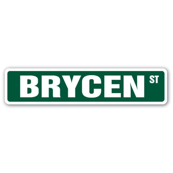 BRYCEN Street Sign Childrens Name Room Sign | Indoor/Outdoor | 24" Wide