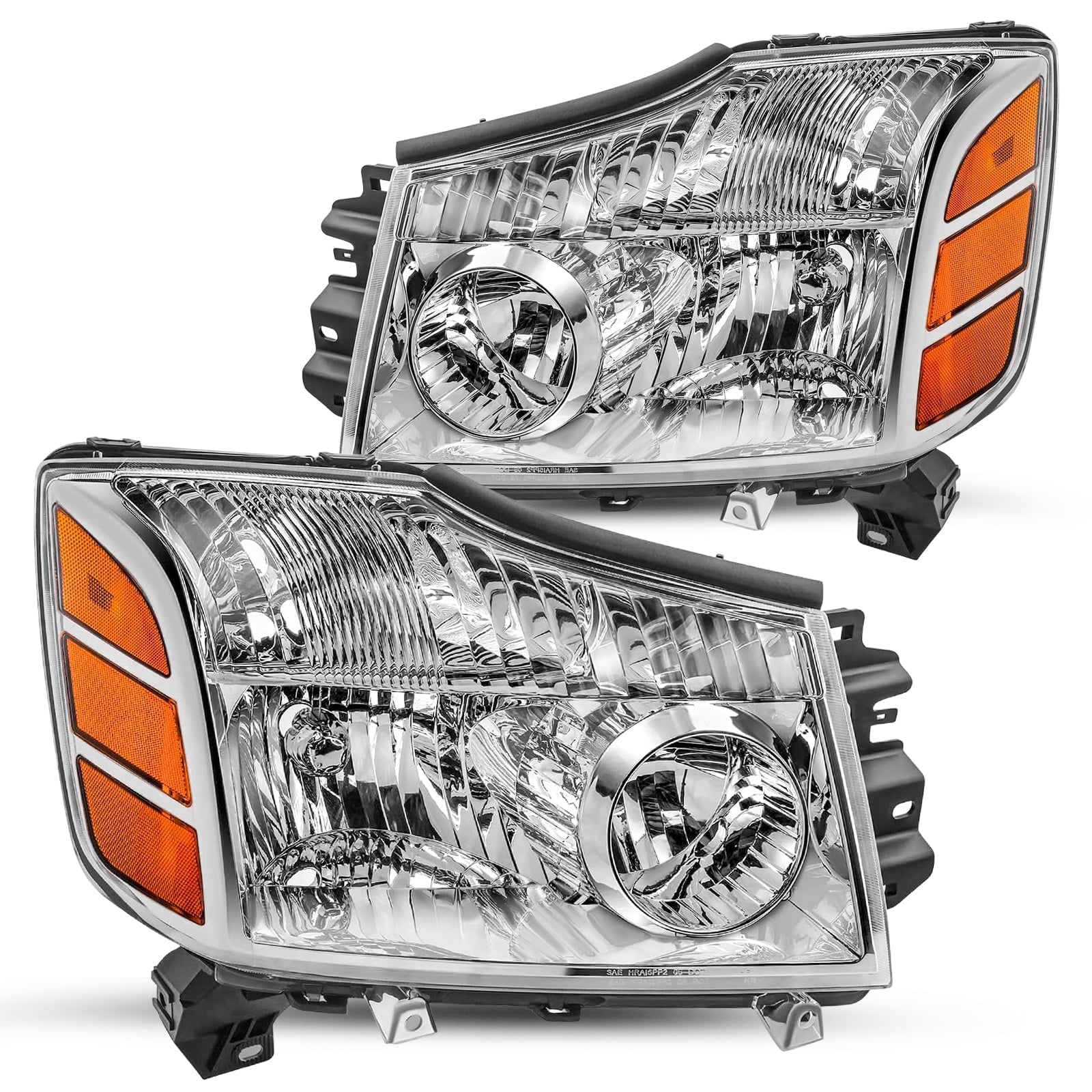 Bryght Halogen Headlights Fits 2004-2015 Nissan Titan, 2004-2007 Nissan Armada 1 Pack