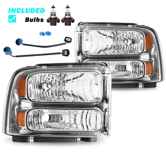BRYGHT-For 1999-2004 Ford F250 F350 Ford Super Duty Excursion Conversion Headlights