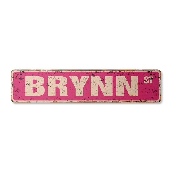 BRYNN Vintage Plastic Street Sign Childrens Name Room Sign | Indoor/Outdoor | 36" Wide