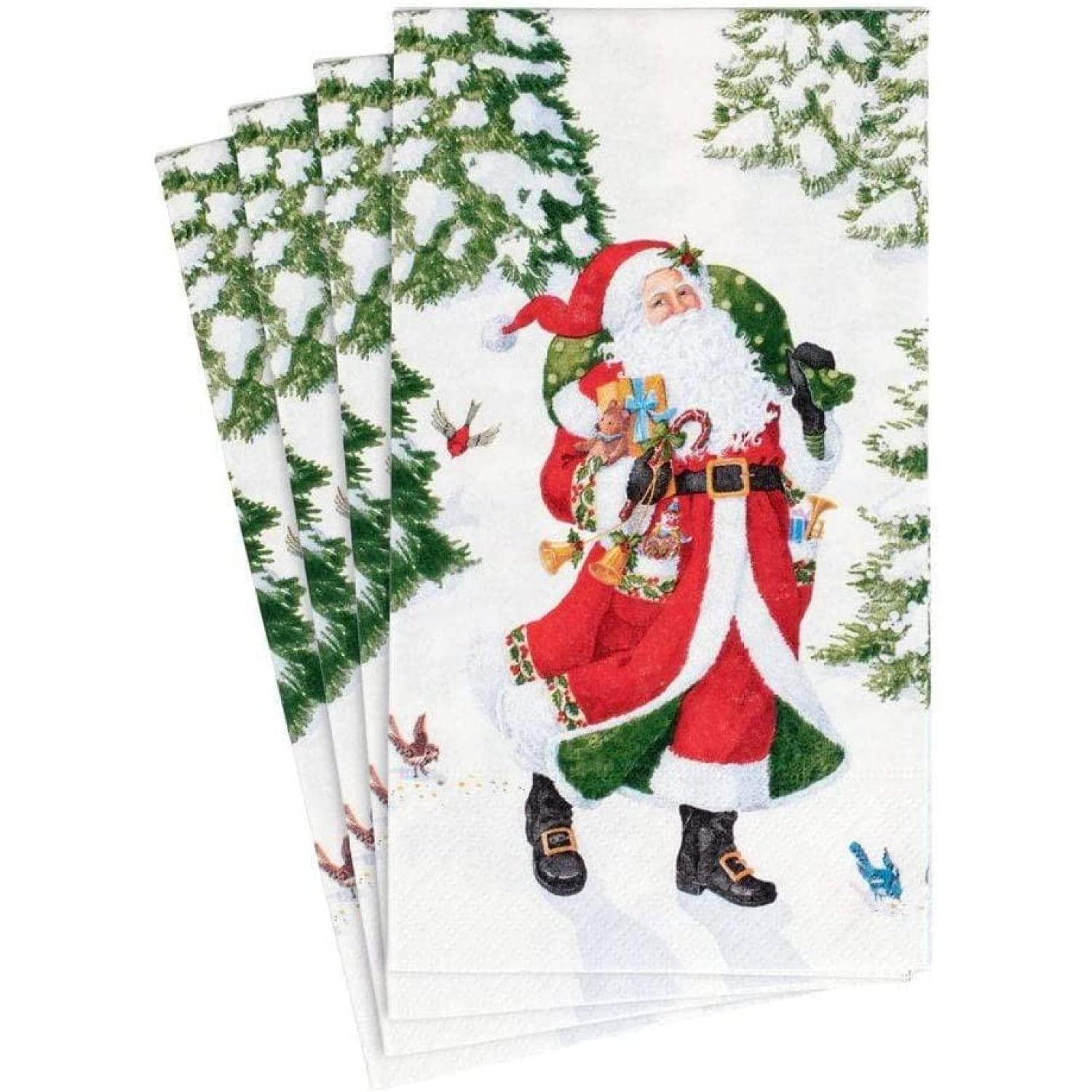 Brio Woodland Santa Guest Towel Napkins