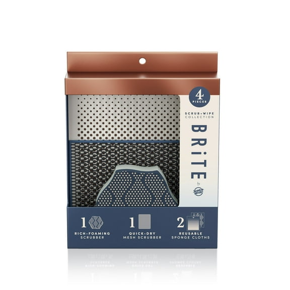 BRiTE by Scotch-Brite Scrub & Wipe Collection Starter Kit, 4 Piece Kit