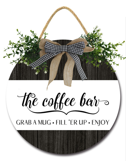 BRillianthy Coffee Bar Sign Coffee Decor Wood Sign Hanging Coffee