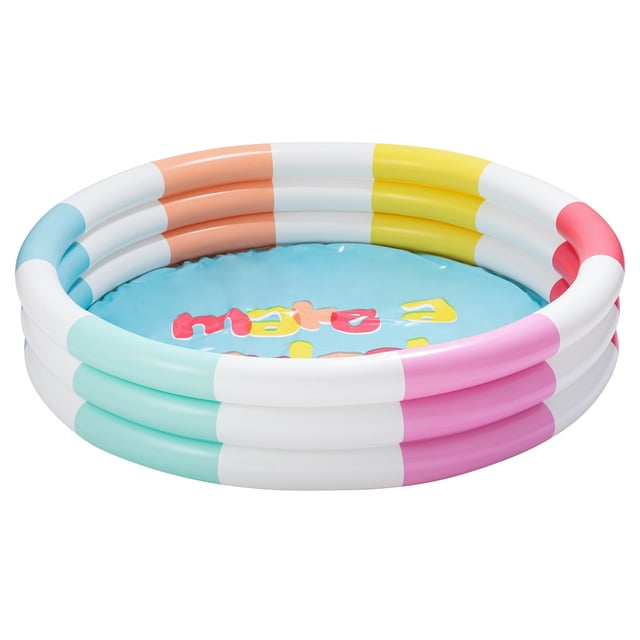 Bluescape Colorful 3-Ring Inflatable Swimming Pool for Kids, Round, Age 2 & up, Unisex