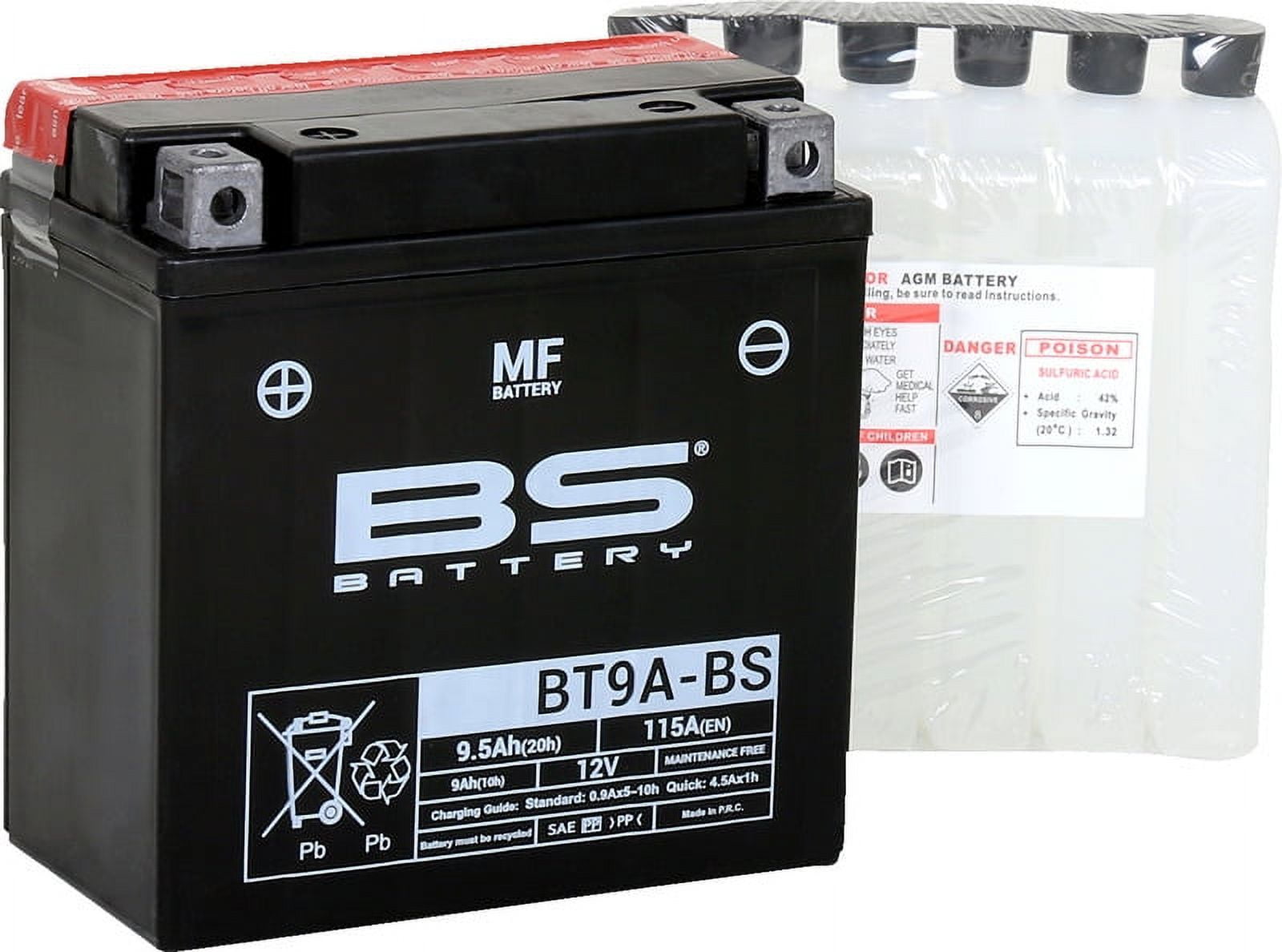 BS Battery 300674 BTX9 - Batteria moto, 12 V, 8.4 Ah, Nero