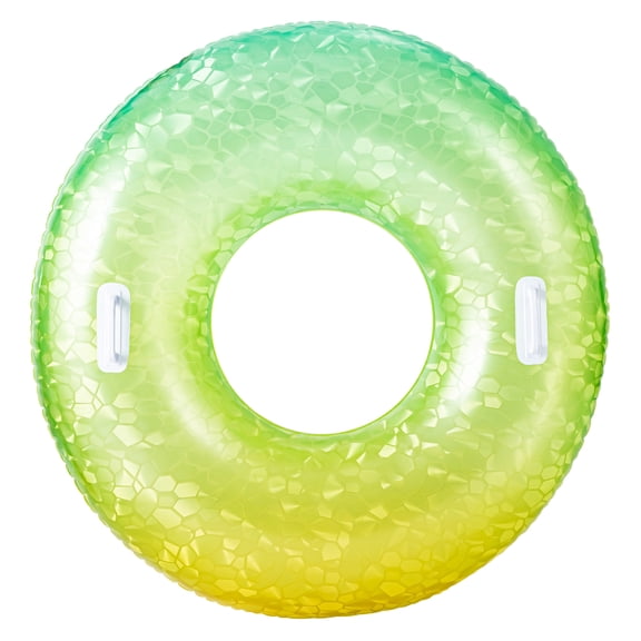 Bluescape Green Yellow Gem Sparkle Inflatable Tube Pool Float, for Kids & Adults, Age 9 & up, Unisex