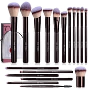 BS-MALL Precise Applicatio 18-Piece Coffee Brown Makeup Brush Set Premium Synthetic Bristles with Velvety-Soft Texture | Non-Irritating, Shed-Free | Professional-Grade Foundation, Eyeshadow & Blus
