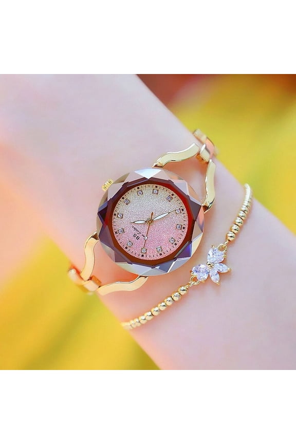 BS New Bracelet Watch Rhinestone Sunset Glow Glitter Surface Dream Starry Sky Surface