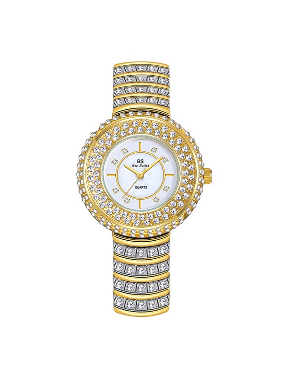 BS New Full Diamond Light Luxury Flash Women's Watch Quartz Watch Popular Fashion