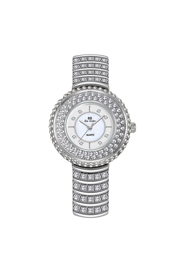 BS New Full Diamond Light Luxury Flash Women's Watch Quartz Watch Popular Fashion