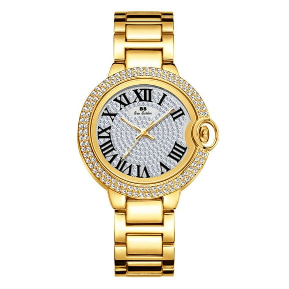 BS New Watch Chain Watch Classic Full Diamond Light Luxury Brands Women's Watch Quartz Watch Fashion
