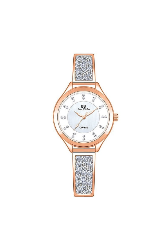 BS New Watch Chain Watch Stereo Rhinestone Women's Watch Full of Diamonds Quartz Watch Popular Fashion New