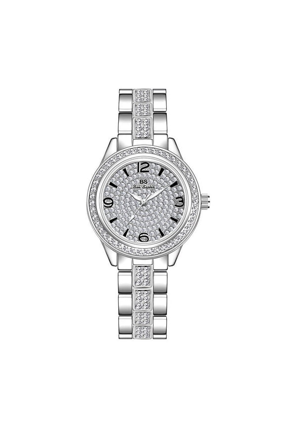 BS New Watch Student Digital Scale Women's Watch Full of Diamonds Quartz Watch Popular Fashion