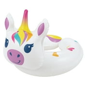 Bluescape White Unicorn Split Inflatable Swim Ring Pool Float for Kids, Ages 3 to 6, Unisex