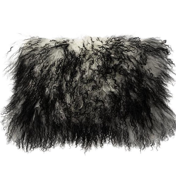 BS Trading H-TIB-36-L20 12 x 20 in. No.36 Tibetan Lumbar Pillow, Monochrome - Black & White