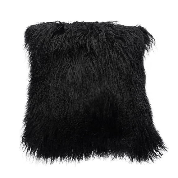 BS Trading Rug H-TIB-08-P16 16 in. No.08 Tibetan Pillow, Black