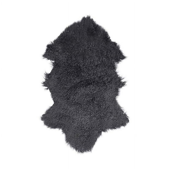 BS Trading Rug H-TIB-12-H No.12 Tibetan Whole Hide Pelt, Dark Gray